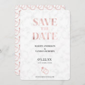 Moderne elegante Rose Goldene Marmorhochzeiten Save The Date (Vorne/Hinten)