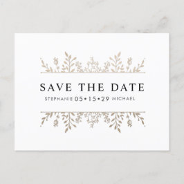 Moderne Elegante Rose Goldener Chic Save the Date Ankündigungspostkarte
