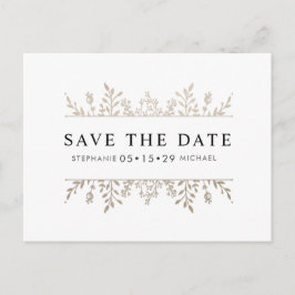Moderne Elegante Rose Goldener Chic Save the Date Ankündigungspostkarte