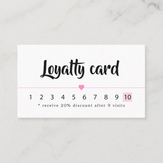 Moderne Elegante Rose Herzlein Schönheit Treuekarte (Vorderseite)