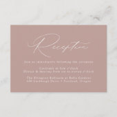 Moderne, elegante Rose Hochzeitsempfang Begleitkarte (Vorderseite)