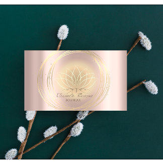 Moderne Elegante Rose Lotus - Gold Circles Visitenkarte