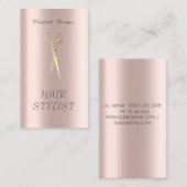 Moderne, elegante Rose mit einfachen Goldscheren Visitenkarte (Vorne/Hinten)