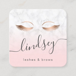 Moderne, elegante Rose mit goldfarbenem Marmor, ro Quadratische Visitenkarte