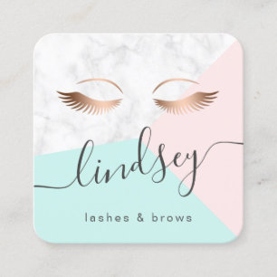 Moderne, elegante Rose mit goldfarbenem Marmor und Quadratische Visitenkarte