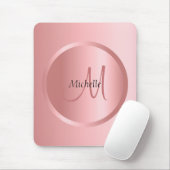 Moderne elegante Rose - Mit Monogramm Vorlage Gold Mousepad (Mit Mouse)