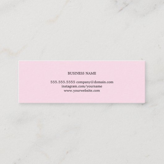 Moderne elegante Rose PRINTED Kraft Paper Consulta Mini Visitenkarte (Rückseite)