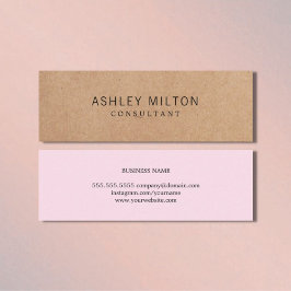 Moderne elegante Rose PRINTED Kraft Paper Consulta Mini Visitenkarte