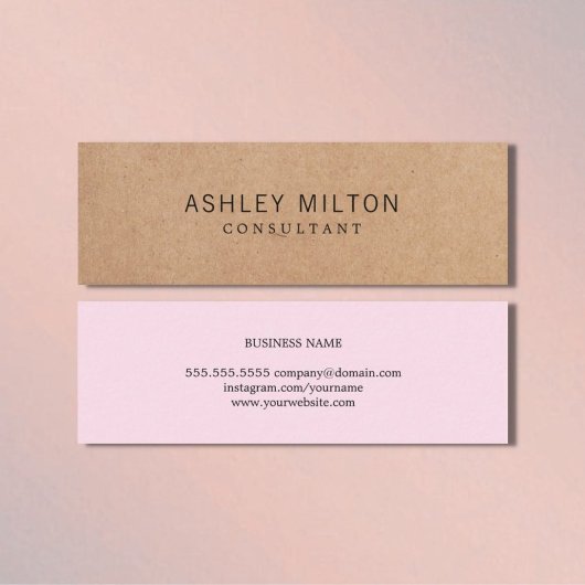 Moderne elegante Rose PRINTED Kraft Paper Consulta Mini Visitenkarte
