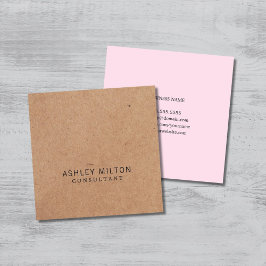 Moderne elegante Rose PRINTED Kraft Paper Consulta Quadratische Visitenkarte