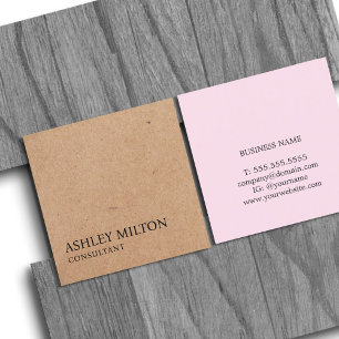 Moderne elegante Rose PRINTED Kraft Paper Consulta Quadratische Visitenkarte