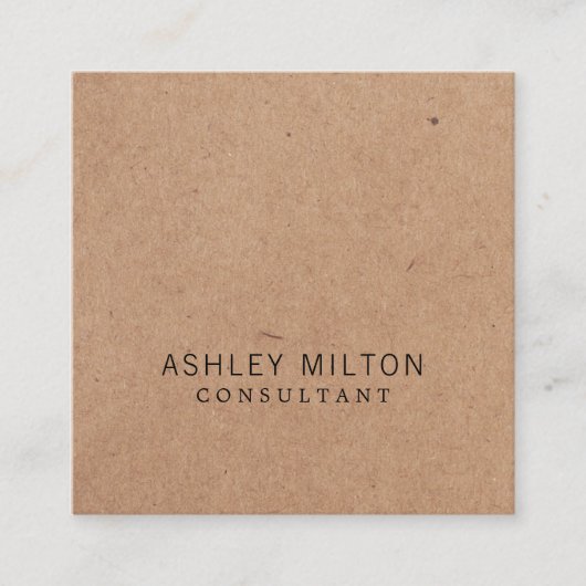 Moderne elegante Rose PRINTED Kraft Paper Consulta Quadratische Visitenkarte (Vorderseite)