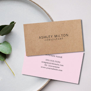 Moderne elegante Rose PRINTED Kraft Paper Consulta Visitenkarte