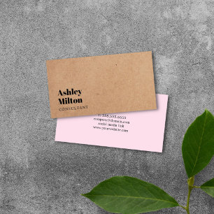 Moderne elegante Rose PRINTED Kraft Paper Consulta Visitenkarte