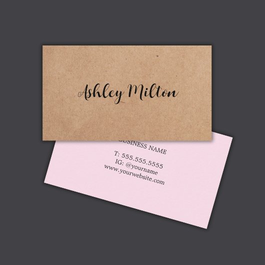 Moderne elegante Rose PRINTED Kraft Paper Consulta Visitenkarte