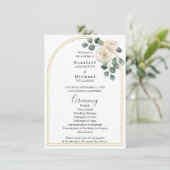 Moderne Elegante Rose und Golden Arch Hochzeit (Stehend Vorderseite)