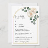 Moderne Elegante Rose und Golden Arch Hochzeit Einladung (Vorderseite)