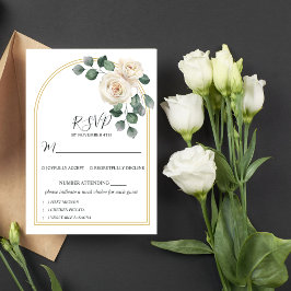 Moderne Elegante Rose und Golden Arch Hochzeit RSVP Karte
