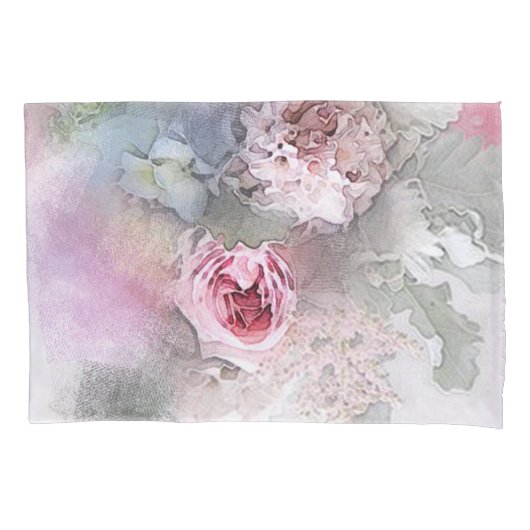 Moderne Elegante Rose Wasser Blume Kissenbezug (Vorderseite)