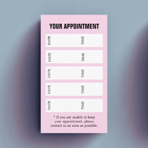 Moderne elegante Rose-Weiß-Schwarz-Salon Terminkarte