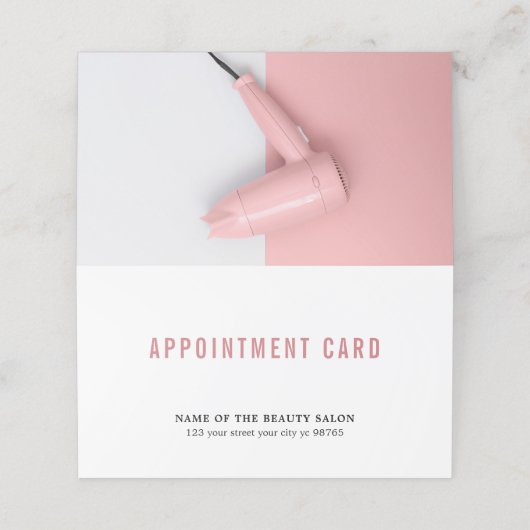 Moderne elegante Rose Weiße Haare - Terminkarte (Außenseite Aufgefaltet)