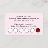 Moderne Elegante Rose Weißer Circle Salon Treuekarte (Rückseite)