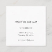 Moderne Elegante Rose Weißer Friseur Quadratische Visitenkarte (Rückseite)