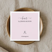 Moderne Elegante Rose Weißer Friseur Quadratische Visitenkarte