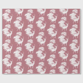 Moderne, elegante Rose Weißes Hirsch Geschenkpapier (Flach)