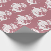 Moderne, elegante Rose Weißes Hirsch Geschenkpapier (Ecke)