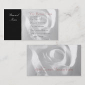 Moderne elegante Rose White Bridal auf dem Schwarz Visitenkarte (Vorne/Hinten)