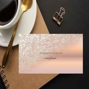 Moderne Elegante Roségold Glitter Bokeh Ombre Visitenkarte