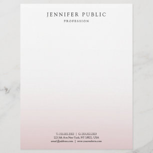 Moderne Elegante Roségold-Weiße Vorlage Briefbogen
