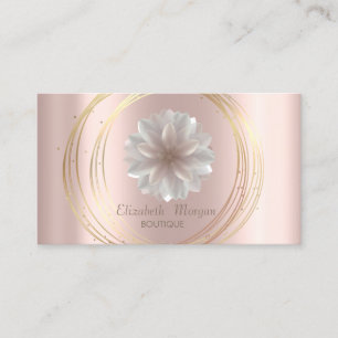 Moderne Elegante Roségoldene Kreise Lotus Visitenkarte
