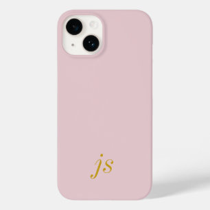 Moderne elegante roségoldene Monogramm-Initialen Case-Mate iPhone 14 Hülle