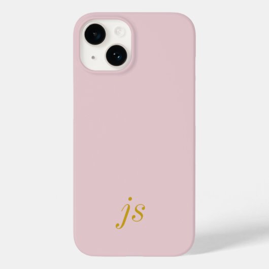 Moderne elegante roségoldene Monogramm-Initialen Case-Mate iPhone Hülle (Rückseite)