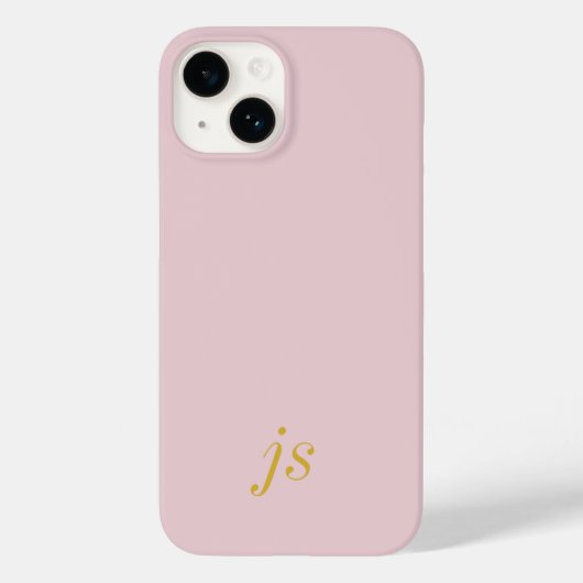 Moderne elegante roségoldene Monogramm-Initialen Case-Mate iPhone Hülle (Rückseite)