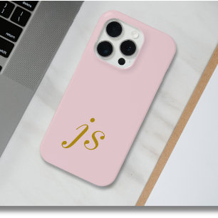 Moderne elegante roségoldene Monogramm-Initialen Case-Mate iPhone Hülle