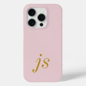 Moderne elegante roségoldene Monogramm-Initialen Case-Mate iPhone Hülle (Rückseite)
