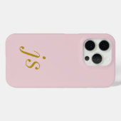Moderne elegante roségoldene Monogramm-Initialen Case-Mate iPhone Hülle (Rückseite (Horizontal))