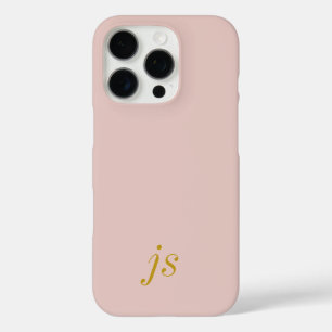 Moderne elegante roségoldene Monogramm-Initialen iPhone 16 Pro Hülle