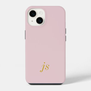 Moderne elegante roségoldene Monogramm-Initialen iPhone 14 Hülle