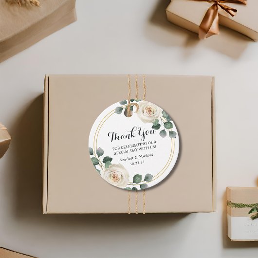 Moderne, elegante Rosenhochzeit Geschenkanhänger