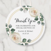 Moderne, elegante Rosenhochzeit Geschenkanhänger (Vorderseite)