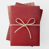 Moderne Elegante Rot Rustikal Abstrakt gestreift Geschenkpapier Set (Beispiel)