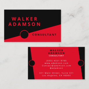Moderne elegante Rot & Schwarz Visitenkarte