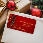 Moderne elegante Rot- und Gold-Stilvolle Drehbucha Adressaufkleber