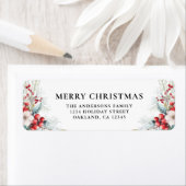 Moderne Elegante Rote Berries | Dark Green Christm (Insitu)