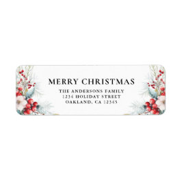 Moderne Elegante Rote Berries | Dark Green Christm