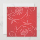 Moderne Elegante Rote Flora Einladung (Rückseite)